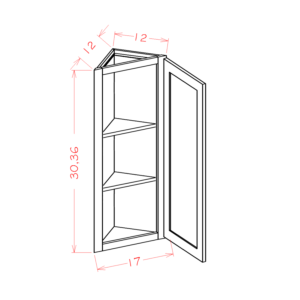 KYM-AW36 Yarmouth RTA Angle Wall Cabinet