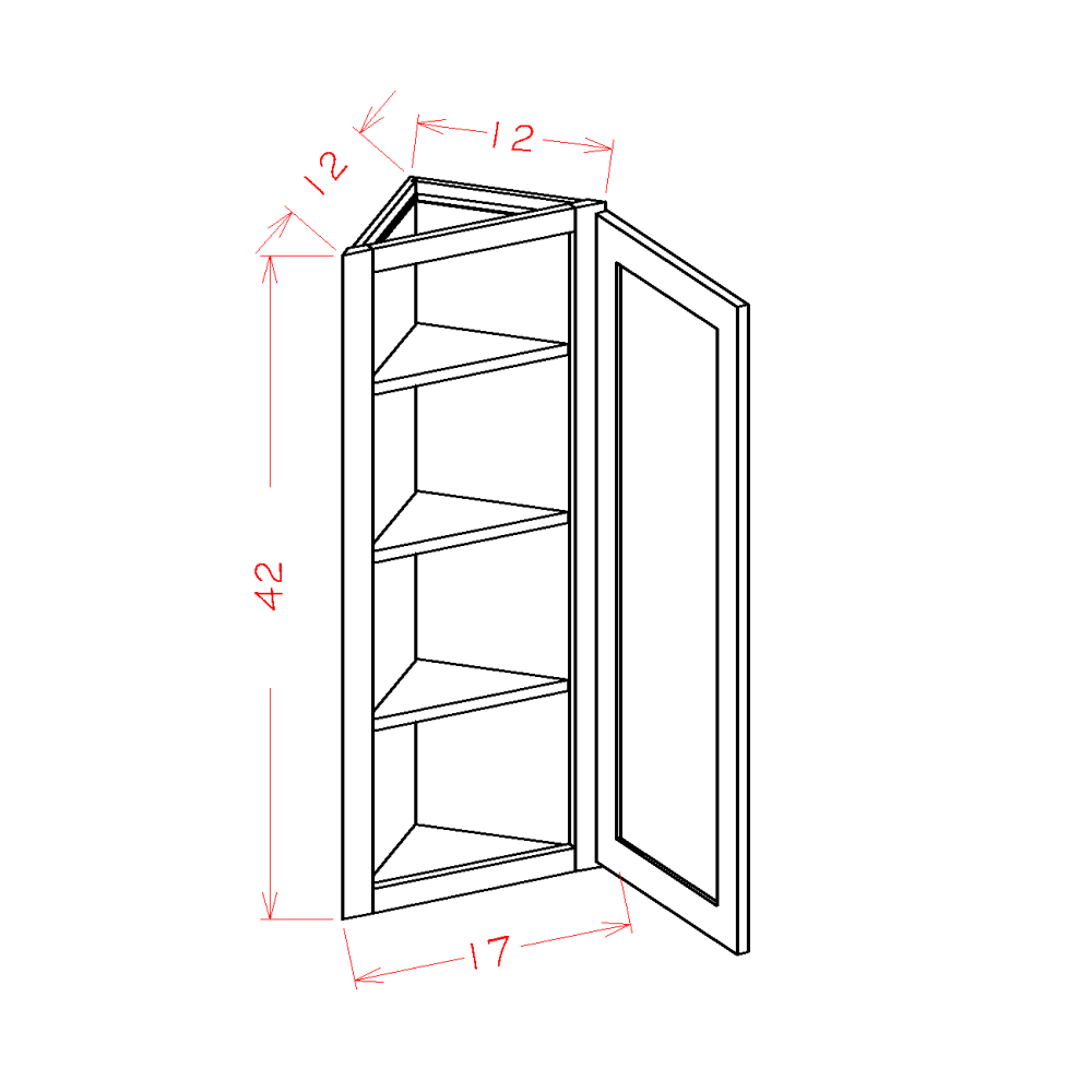 AKET-AW42 Essex Truffle Assembled Angle Wall Cabinet