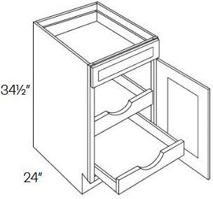 RB10-B12-POS2 Richmond White Assembled 12" Base Cabinet With Roll Outs