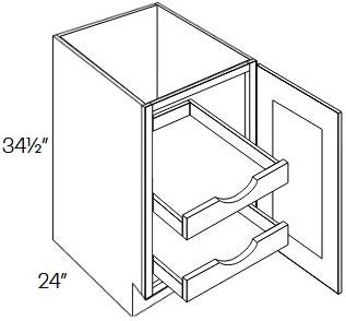 SB10-B18-POS2-FH Sydney White Assembled 18" Base Cabinet With Roll Outs