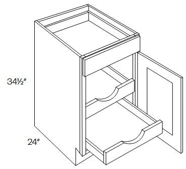 L11-B15-POS2 Luxor Espresso RTA 15" Base Cabinet With Roll Outs