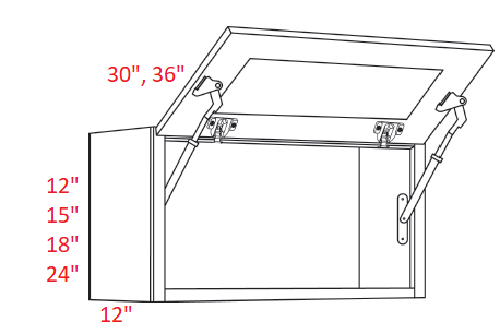 EB27-3024-HD Elegant Ocean Assembled 30x24 Lift-Up Cabinet