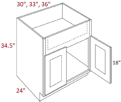 eb23-SB33-FS Elegant Stone Assembled 33" Farm Sink Base Cabinet