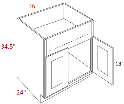 L05-SB36-FS Luxor Harvest RTA 36" Farm Sink Base Cabinet