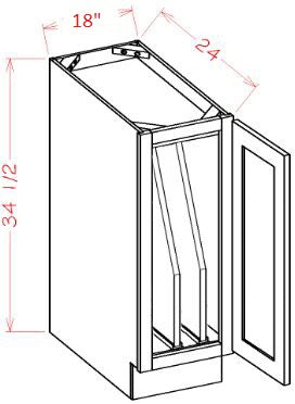 ASH-B18FHTD Highland Natural Assembled 18" Base Cabinet With Tray Divider