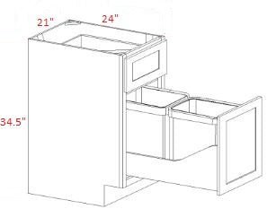 ASI-B21TCPO Highland Ivy Assembled 21" Soft Close Trash Base Cabinet