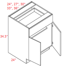 BLM-B24 Euro Blanco RTA 24" Base Cabinet