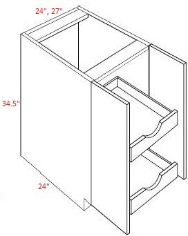 BMM655-B27-POS2-FH Broadway Beach Assembled 27" Base Cabinet With Roll Outs
