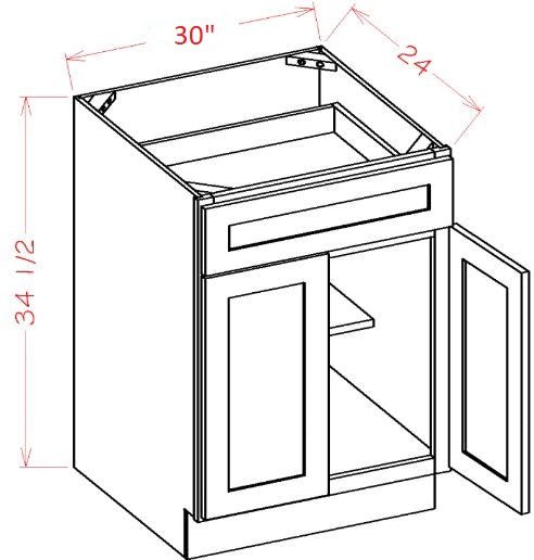 SO-B30 Sterling White RTA 30" Base Cabinet