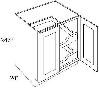 SB10-B36-POS2-FH Sydney White Assembled 36" Base Cabinet With Roll Outs