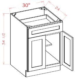 CW-B30S Casselberry Antique White RTA 30" Base Cabinet