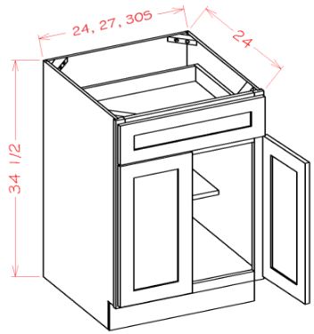 ASN-B30S Highland Navy Assembled 30" Base Cabinet