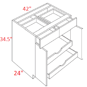 BMM653-B42-POS2 Broadway Coastal Assembled 42" Base Cabinet With Roll Outs
