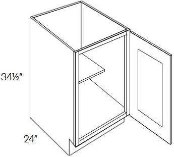 NB10-B12-FH Newport White Assembled 12" Base Cabinet