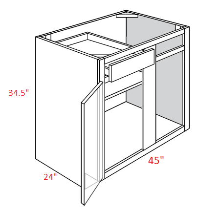 EB27-BLB45/48 Elegant Ocean Assembled Corner Base Cabinet