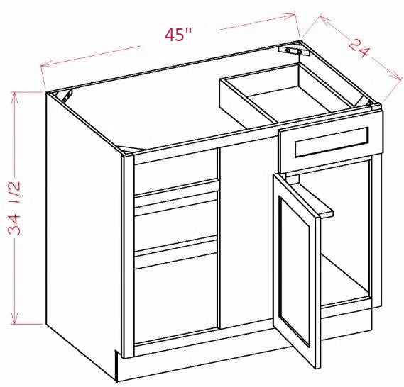 AHD-BBC45 Oxford Sage Assembled Corner Base Cabinet