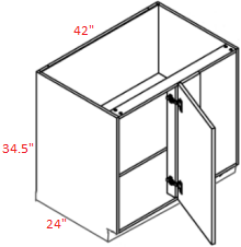 BLM-BLB42/45 Blanco Matte Frameless Corner Base Cabinet – RTA Wood Cabinets