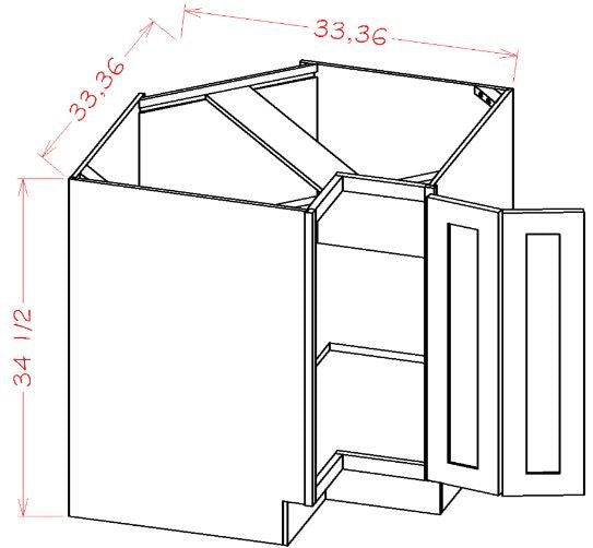 JCS-BLS33N Horizon Cream RTA 33" Easy Reach Corner Cabinet