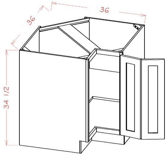 ASEO-BER36 Haven Ember Assembled 36" Easy Reach Corner Cabinet