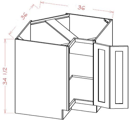 ASI-BER36 Highland Ivy Assembled 36" Easy Reach Corner Cabinet
