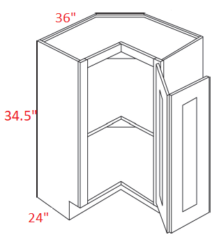 VTY-BER33 Euro Yellow Oak RTA 33" Easy Reach Corner Cabinet