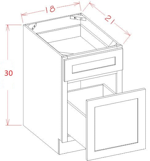 AKET-BFD1821 Essex Truffle Assembled Desk Base Cabinet