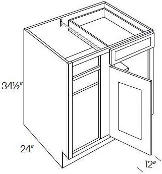 NB10-BLB39/42 Newport White Assembled Corner Base Cabinet