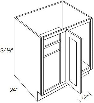 EB10-BLB36/39-FH Elegant White Assembled Corner Base Cabinet