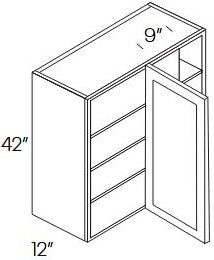 EB10-BLW36/3942 Elegant White Assembled Wall Blind Corner Cabinet
