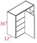 BMM652-WBC30/3336 Broadway Walnut Assembled Wall Blind Corner Cabinet