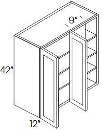 NB10-BLW42/4542 Newport White Assembled Wall Blind Corner Cabinet