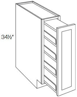 EB10-BSP6 Elegant White Assembled 6" Spice Base Cabinet