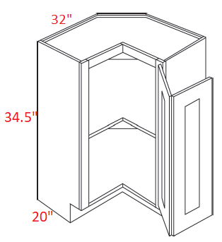 FB27-BSQC36 Fashion Ocean Blue Assembled 36"Easy Reach Corner Cabinet