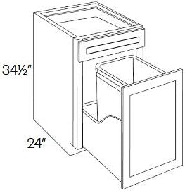 EB23-BWBK15 Elegant Stone Assembled 15" Trash Base Cabinet