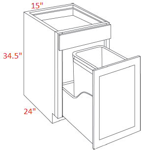 AL11-BWBK15 Luxor Espresso RTA 15" Trash Base Cabinet