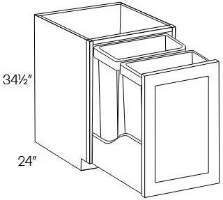 NB202-BWBK21-FH Newport Bourbon Assembled 21" Trash Base Cabinet