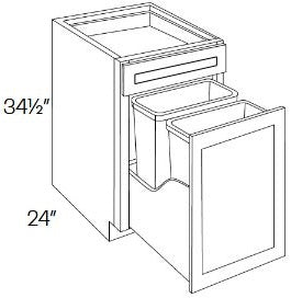 RB10-BWBK18 Richmond White Assembled 18" Trash Base Cabinet
