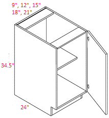 VMB-B15FD Euro M Black RTA 15" Base Cabinet