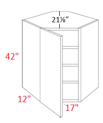 BMM654-CW2442 Broadway Driftwood Assembled 24x42 Wall Diagonal Corner Cabinet