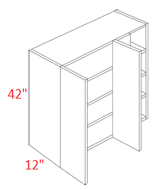 M43-WBC39/4242 Milano Seaside Assembled Wall Blind Corner Cabinet