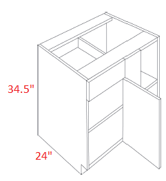 ML19-BLB42/45 Matrix Greystone Assembled Corner Base Cabinet