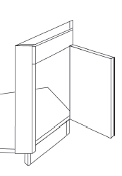MPM405-CSF36 Milano Snow 36" Corner Sink Base Front 