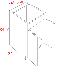 ML19-SB27 Matrix Greystone Assembled 27" Sink Base Cabinet