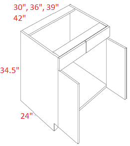 ML19-SB36 Matrix Greystone Assembled 36" Sink Base Cabinet