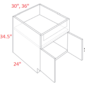 MPM403-SB30-FS Milano Seaside Assembled 30" Farm Sink Base Cabinet