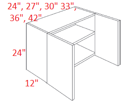 ML19-3624 Matrix Greystone Assembled 36x24 Wall Cabinet