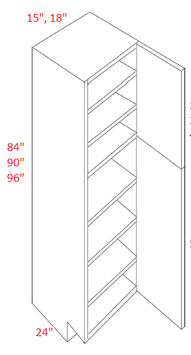 MPM405-UC1524X96 Milano Snow Assembled 15x96 Pantry Cabinet