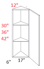 V10-WEC1236 Versailles White Assembled Angle Wall Cabinet