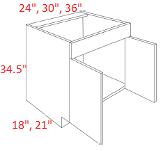 ML19-V3018 Matrix Greystone Assembled Vanity Sink Base cabinet