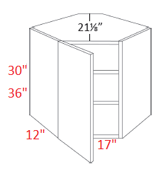 MPM405-CW2436 Milano Snow Assembled 24x36 Wall Diagonal Corner Cabinet